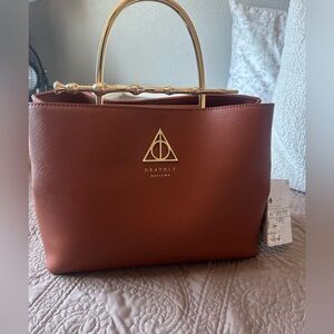 Loungefly Harry Potter Deathly Hallows Elder Wand Crossbody Handbag - Brown
